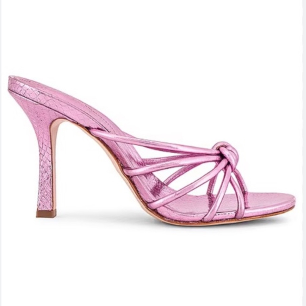 Schutz Pink Metallic Mule Sandal Size 7